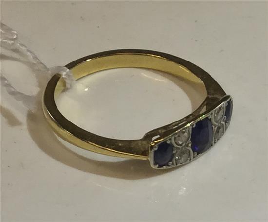 A sapphire and diamond ring